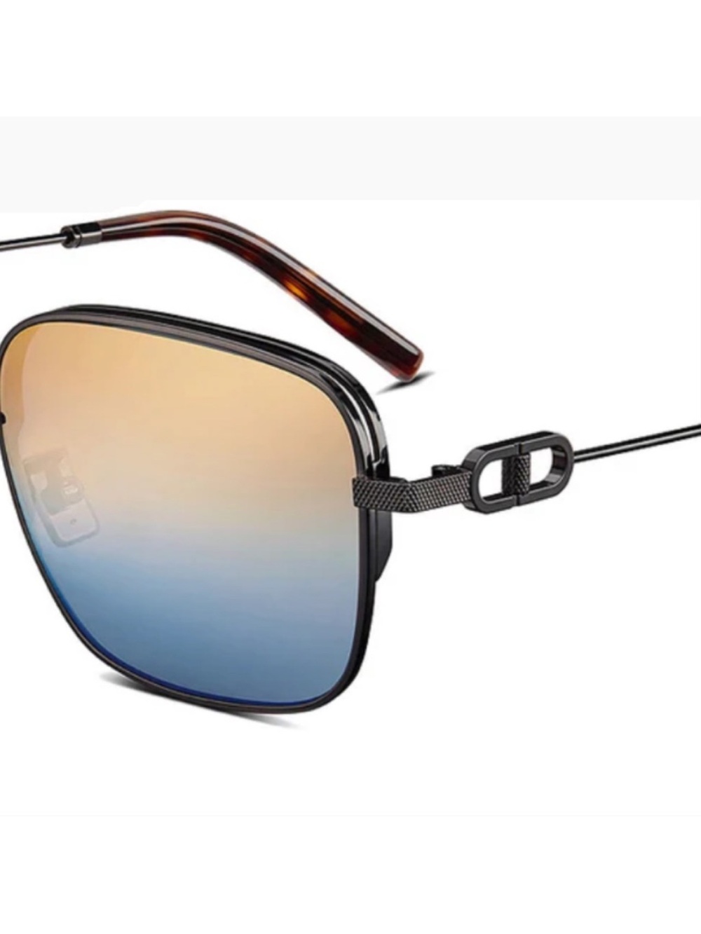 Dior Men’s Sunglasses Black Frame with Blue and Brown Gradient Lenses - Picture 4 of 8